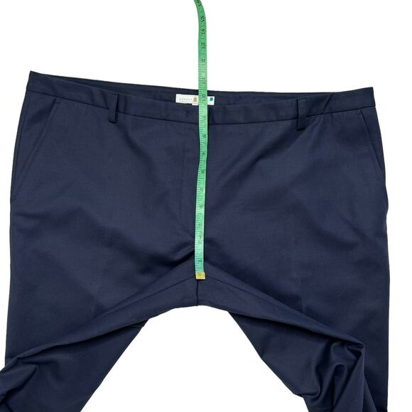 ROBERT TALBOTT *NEW* Navy Blue Cady Straight Leg Crop Trousers Slacks 14 Womens - Picture 7 of 8